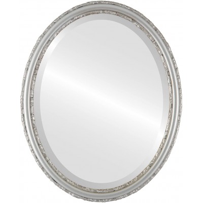 Oval Beveled Wall Mirror for Home Decor Virginia Style Silver Shade 22x26 Outside Dimensions