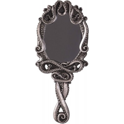 Pacific Trading Gothic Kraken Hand Held Mirror Home Accent Decor Small Decorative Antique Sea Creature Inspired Silver Tone Mirrors with Handle 14050