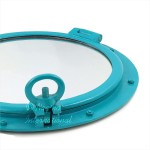 Premium Vintage Aluminium Blue Porthole Ship's Replica Functional Frame | Wall & Home Decor Hanging Ideas | Bathroom Decorative Accessories 20 Inches Reflective Mirror