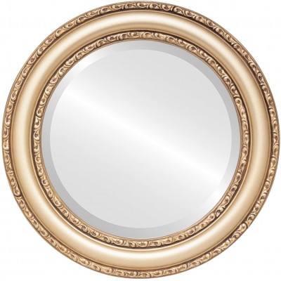 Round Beveled Wall Mirror for Home Decor Dorset Style Gold Spray 22x22 Outside Dimensions