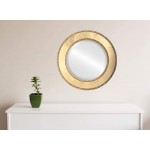 Round Beveled Wall Mirror for Home Decor Paris Style Gold Leaf 19x19 Outside Dimensions