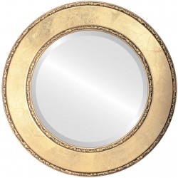 Round Beveled Wall Mirror for Home Decor Paris Style Gold Leaf 19x19 Outside Dimensions
