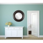 Round Beveled Wall Mirror for Home Decor Veneto Style Mocha 24x24 Outside Dimensions