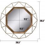 Stonebriar SB-6137A Gold Geometric Wall Mirror 30 x 30
