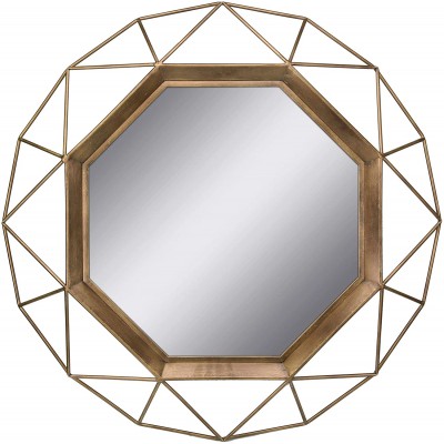 Stonebriar SB-6137A Gold Geometric Wall Mirror 30 x 30