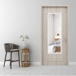 Studio Azure White Multipurpose 16”x48” Over The Door Mirror Full Length Mirror Decorative Hanging Wall Decor Mirror for Bedroom Bathroom Living Room Entryway