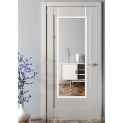 Studio Azure White Multipurpose 16”x48” Over The Door Mirror Full Length Mirror Decorative Hanging Wall Decor Mirror for Bedroom Bathroom Living Room Entryway