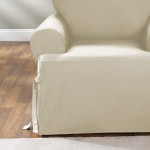 SureFit Home Décor Duck Solid T-Cushion Chair Cover Relaxed Fit 100 Percent Cotton Machine Washable 1 Count Pack of 1 Natural Color
