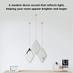 Umbra Dima Mirrors Set of 3 Trio of Decorative Mirrors for Wall Decor Apartment Décor Wall Art Copper 28.7 x 17.7 x 1.6 cm