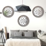 Wocred 2 PCS Round Wall Mirror,Gorgeous Rustic Farmhouse Accent Mirror,Barn Wood Color Entry Mirror for Bathroom Renovation,Bedrooms,Living Rooms and More12”