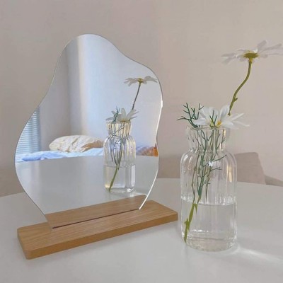 YOUMETO Mirror Up Make European Irregular Board Tabletop Wooden Home Style Decoration Home Decor Multicolor