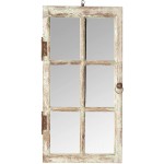 Your Heart's Delight 39 x 29.5 x 4 Distressed Wood Window Pane Mirror Wall Accent