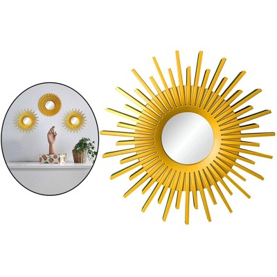 YUDEWSE 2X Modern Chic Round Sunburst Wall Decorative Wall Mounted Bathroom Vanity Wall Accent Decor for Bedroom Home Baby Room