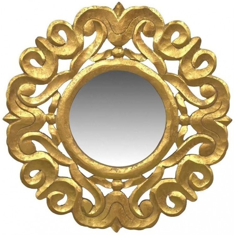 ZLLY Wall Mirror Wooden Frame Gold 24- Decorative Wall Decor Wall Mirror Accent