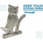 Cast Iron Owl Door Stop | Decorative Door Stopper Wedge | with Padded Anti-Scratch Felt Bottom | Vintage Rustic Design Owl Shape | 6x6.5x6.3” | Rustic White