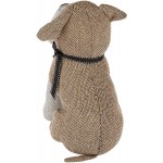 Elements Cute Door Stopper for Home and Office Tweed Brown Dog Weighted Fabric Animal Door Stopper 10-Inch Multicolor