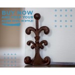 Fleur De Lis Cast Iron Door Stop | Decorative Door Stopper Wedge | with Padded Anti-Scratch Felt Bottom | Antique Vintage Design | Solid and Heavy Duty| 4x3.5x7.75 | Brown by Comfify