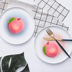 BigOtters 16PCS Artificial Fruit Peach Fake Peach Artificial Lifelike Peach with Leaves Simulation Pink Peach Photo Props Party Home Kitchen Decor Food Toy