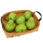 D-Seven 6pcs Fake Pear Artificial Fruit Faux Pears for Home Shop Supermarket Props Or DecorationGreen