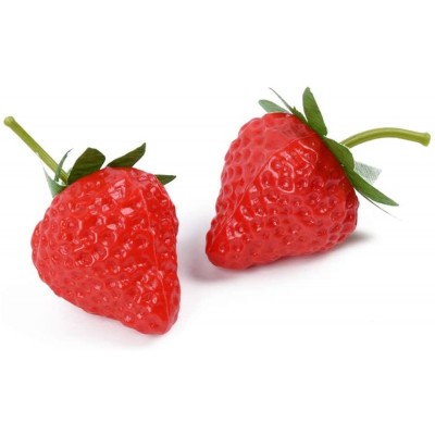 EORTA 20 Pieces Artificial Strawberries Simulation Red Strawberries Fake Lifelike Fruit for Home Decoration Photography Prop Basket Display Small-3.5 cm