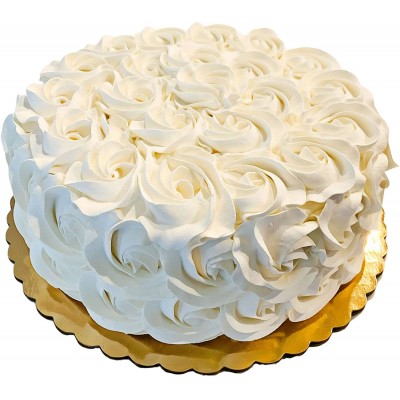 Fake Cake Large Ivory Beige Rosette Cake Display 9" Faux Cake- Fake for Home Decor Dezicakes