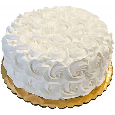 Fake Cake Large White Rosette Cake Display 9" Faux Cake- Fake for Home Decor Dezicakes