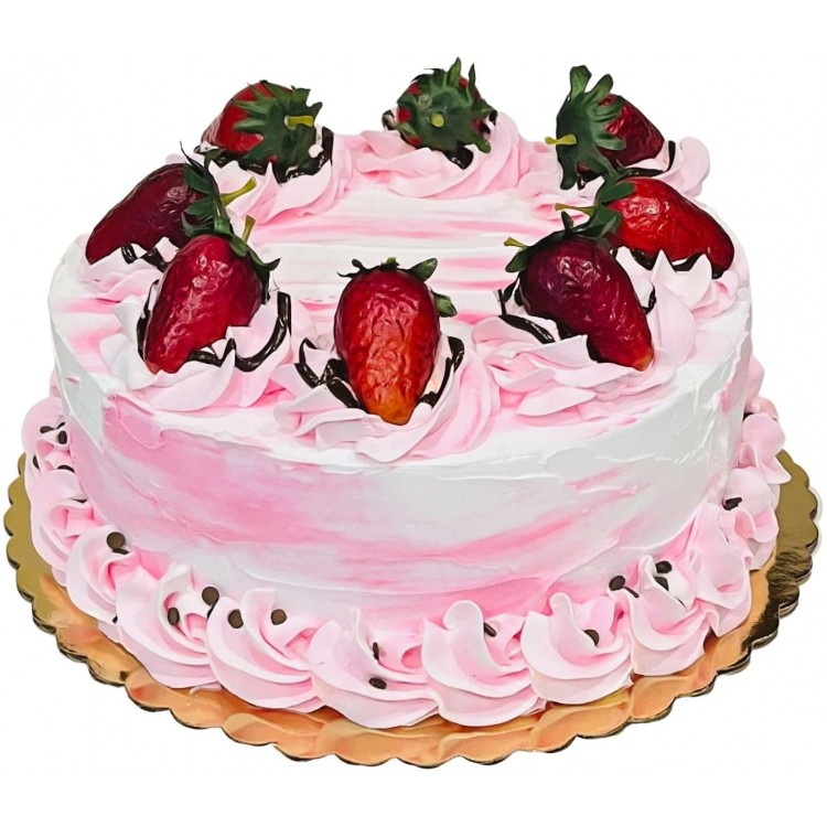 Fake Cake Pink Strawberry Cake Faux Cake- Fake for Home Decor Dezicakes