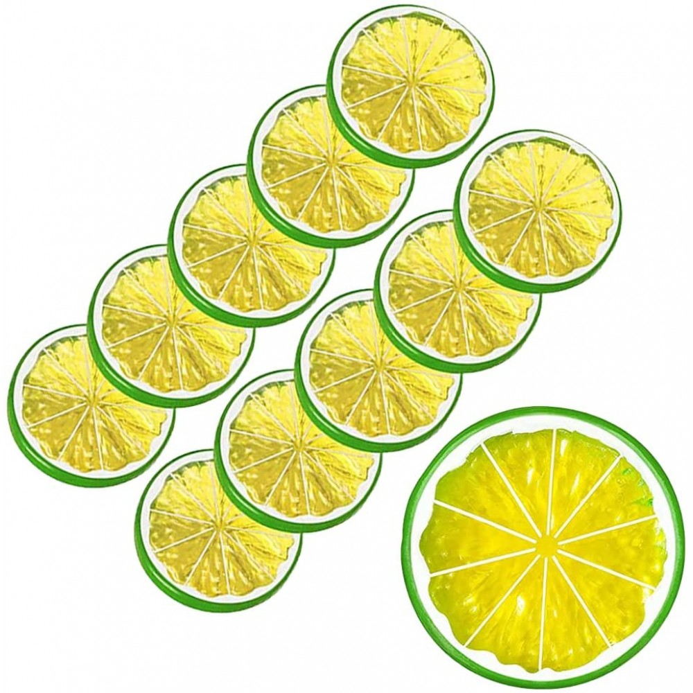 Hagao Fake Lime Slice Artificial Fruit Highly Simulation Lifelike Model for Home Party Decoration Green 10 pcs