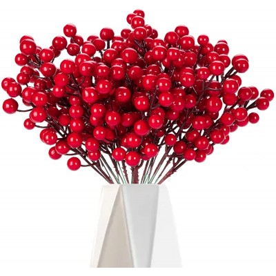 Joyhalo 30 Pack Christmas Red Berries Stems Artificial Xmas Berry Picks for Christmas Tree Ornaments Crafts Holiday Home Decor