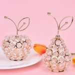 kekafu Cristal Figurine Artificial Fruit Ornament Table Crystal Apple Gift Iron Table Decoration Gift for Home Wedding Party Festival