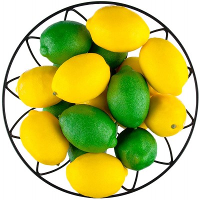 Toopify 20 PCS Artificial Lemons and Limes Fake Fruit Lemons Artificial Lifelike Simulation Lemon for Home House Kitchen Party Decoration 3'' X 2''