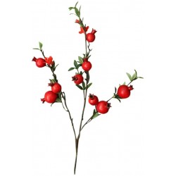 Ussuma 39‘’ Fake Artificial Rose Fruit Pomegranate Berries Bouquet Floral  Garden Outdoor Decoration Home Garden Wedding Party Floral Decor（9 Fruits on Fake Flowers） Red