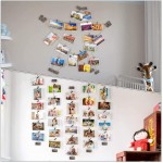 Veemoon 1 Set Collage Picture Frames Hanging Photo Display with Clips Postcard Gift Card Picture Display Stand Wooden Hanging Photo Frame Holder Photo Postcard Display Tools
