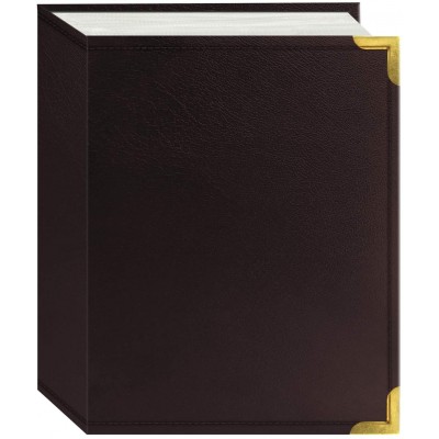 Pioneer 100 Pocket Burgundy Sewn Leatherette Cover with Brass Corner Accents Photo Album 4 by 6-Inch