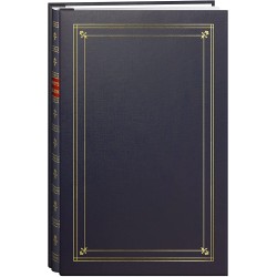Pioneer Photo 200-Pocket Post Bound Bay Blue Leatherette Photo Album with Gold Accents for 4 by 6-Inch Prints