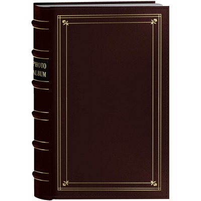 Pioneer Photo 204-Pocket Ring Bound Photo Album for 4 by 6-Inch Prints Burgundy Bonded Leather with Gold Accents Cover