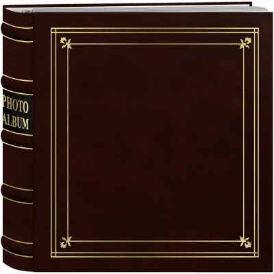 Pioneer Photo Albums 200-Pocket Ring Bound Burgundy Bonded Leather with Gold Accents Cover Photo Album for 4 x 6-Inch Prints