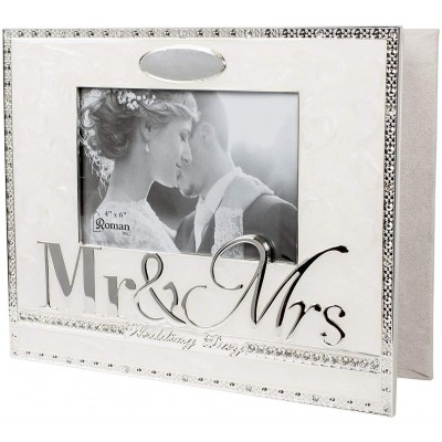 Roman Inc Wedding Day Mr. and Mrs. 8.5 x 10 inch Zinc Alloy Keepsake Photo Album