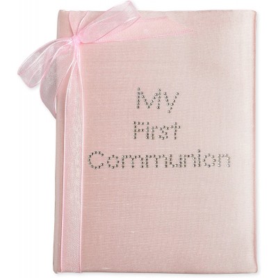 Simply Charming My First Communion Pink Silk 4x6 Photo Album with Bow