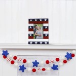 8×10 Inch American Flag Wood Frame Patriotic Picture Frames Wooden Crafts Rustic Wood Photo Frame for Tabletop Display Creatives Home Independence Day Photo Frame Desktop Decoration Ornament A