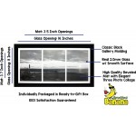8x16 Collage Black Gallery Picture Frame with Three 5x7 Inch Openings Wide Molding Includes Both Attached Hanging Hardware and Desktop Easel Display Three 5 x 7 Photos Horizontal or Vertical