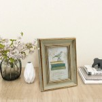 Afuly Antique Picture Frame 4x6 Vintage Gold and Green Single Photo Frame for Desk Wall Exhibition Gallery Artworks Portrait Landscape Unique Wedding Gifts