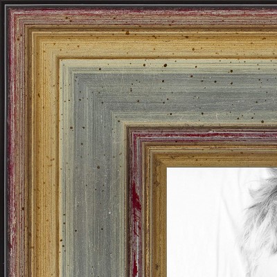 ArtToFrames 22x28 inch Silver Frame with Gold Accents Wood Picture Frame WOMD1087-22x28