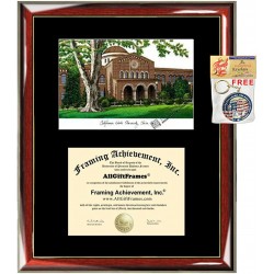 California State University Chico Diploma Frame Lithograph Premium Wood Glossy Prestige Mahogany with Gold Accents Single Black Mat University Diploma Frame