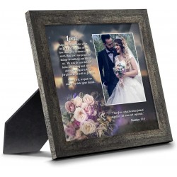 Christian Wedding Gifts for Couple Engagement Gift for Bride and Groom Christian Bridal Shower Gift for Bride Rustic Wedding Decor "A Marriage Prayer" Picture Framed Poem 6325BW