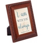 Cottage Garden I Am with You Always 2 x 3 Woodgrain Finish Embossed Rope Magnetic Tiny Photo Frame