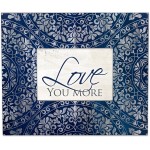 Cottage Garden Love You More Decoupage Navy Medallion 13 x 11 Wood Table Top Wall Photo Frame Plaque