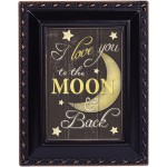 Cottage Garden Love You to The Moon and Back Black Rope Trim 2 x 3 Tiny Frame with Magnet and Easel