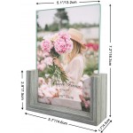 CRUGLA 5x7 Glass Picture Frame Set of 2 Double Sided Frameless 5 by 7 Photo Frames for Tabletop Display