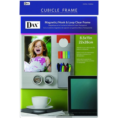 DAX N140285M Velcro Magnetic Cubicle Photo Document Frame Acrylic 8-1 2 x 11 Inches Clear